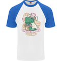 T-Rex I'm the Easter Bunny Funny Dinosaur Mens S/S Baseball T-Shirt White/Royal Blue