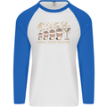 Weekly Coffee To Alcohol Evolution Wine Mens L/S Baseball T-Shirt White/Royal Blue