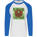 St Patricks Day Ginger Beard Lucky Charm Mens L/S Baseball T-Shirt White/Royal Blue