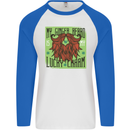 St Patricks Day Ginger Beard Lucky Charm Mens L/S Baseball T-Shirt White/Royal Blue