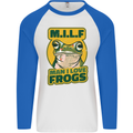 MILF Man I Love Frogs Mens L/S Baseball T-Shirt White/Royal Blue