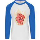 Civil Rights Black Lives Matter LGBT Freedom Mens L/S Baseball T-Shirt White/Royal Blue