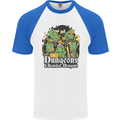 Dungeons & Dragons Role Play Games RPG Mens S/S Baseball T-Shirt White/Royal Blue