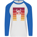 A Llama Wearing Shades Mens L/S Baseball T-Shirt White/Royal Blue