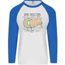 Funny Kiwi Fruit Bird Disection Mens L/S Baseball T-Shirt White/Royal Blue
