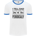 Fathers Day I Tell Dad Jokes Periodically Funny Mens Ringer T-Shirt White/Royal Blue