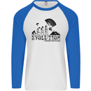 Powered Paragliding Evolution Paraglider Mens L/S Baseball T-Shirt White/Royal Blue