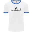 Paddleboarding ECG Paddleboard Pulse Mens Ringer T-Shirt White/Royal Blue