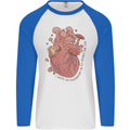 Mushroom Heart Foraging Mycology Mens L/S Baseball T-Shirt White/Royal Blue