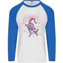 Possum Anatomy Mens L/S Baseball T-Shirt White/Royal Blue