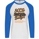 80 Year Old Banger Birthday 80th Year Old Mens L/S Baseball T-Shirt White/Royal Blue