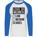 Levels of Wildness Aries Mens L/S Baseball T-Shirt White/Royal Blue