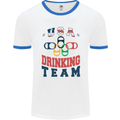 USA Drinking Team Funny Bachelor Party Beer Mens Ringer T-Shirt White/Royal Blue