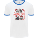 Santa's Fave Cats and Dogs Christmas Xmas Mens Ringer T-Shirt White/Royal Blue