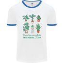 Too Many Plants Funny Gardening Gardener Mens Ringer T-Shirt White/Royal Blue