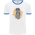 Aussie Doodle Mens Ringer T-Shirt White/Royal Blue