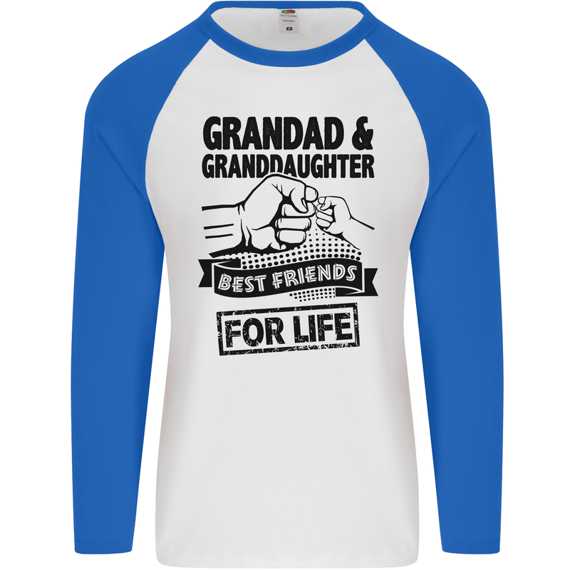 Grandad and Granddaughter Grandparent's Day Mens L/S Baseball T-Shirt White/Royal Blue