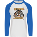 RPG Role Playing Games Cleric Dragons Mens L/S Baseball T-Shirt White/Royal Blue