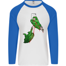 Zombie Selfie Funny Halloween Horror Mens L/S Baseball T-Shirt White/Royal Blue