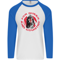 St Georges Day For Queen & Country England Mens L/S Baseball T-Shirt White/Royal Blue