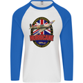 Hawker Hurricane Flying Legend Mens L/S Baseball T-Shirt White/Royal Blue