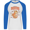 Bearded Dragon Anatomy Lizards, Reptiles, Mens L/S Baseball T-Shirt White/Royal Blue