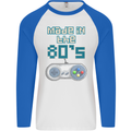 Made in the 80's Funny Birthday Retro Mens L/S Baseball T-Shirt White/Royal Blue