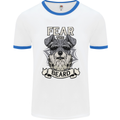 Schnauzer Dog Fear the Beard Mens Ringer T-Shirt White/Royal Blue