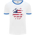 Torn Liberia Flag Liberian Day Football Mens Ringer T-Shirt White/Royal Blue