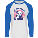 Indepandant Funny Independant Panda Bear Mens L/S Baseball T-Shirt White/Royal Blue