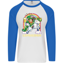 Lepricorn Funny St Patricks Day Leprechaun Mens L/S Baseball T-Shirt White/Royal Blue