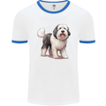 Old English Sheepdog Dog Mens Ringer T-Shirt White/Royal Blue