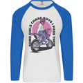 Some Girls Chase Funny Biker Motorcycle Mens L/S Baseball T-Shirt White/Royal Blue