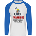 May Start Talking About Cycling Cyclist Mens L/S Baseball T-Shirt White/Royal Blue