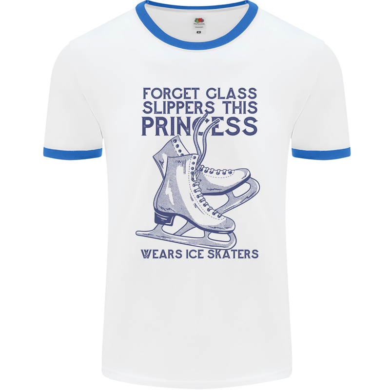 This Princess Wears Ice Skates Skater Mens Ringer T-Shirt White/Royal Blue