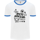 Antisocial Butterfly Mens Ringer T-Shirt White/Royal Blue