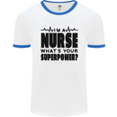 Im a Nurse Whats Your Superpower Nursing Mens Ringer T-Shirt White/Royal Blue
