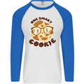 A Smart Cookie Funny Food Nerd Geek Maths Mens L/S Baseball T-Shirt White/Royal Blue