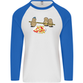 Potato Murder Funny Food BBQ Chef Mens L/S Baseball T-Shirt White/Royal Blue