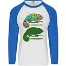 Chameleoff Chameleon Funny Off On Mens L/S Baseball T-Shirt White/Royal Blue