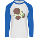 Funny Kiwi Fruit Bird Mom Dad Mens L/S Baseball T-Shirt White/Royal Blue