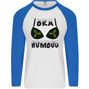 Bra Humbug Holly Funny Christmas Xmas Mens L/S Baseball T-Shirt White/Royal Blue