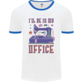 Funny Sewing Machine Seamstress Tailor Mens Ringer T-Shirt White/Royal Blue