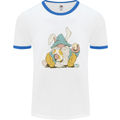 Easter Gnome With Eggs and Bunny Ears Mens Ringer T-Shirt White/Royal Blue