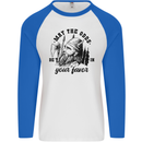 Viking May the Odds Be In Your Favour Mens L/S Baseball T-Shirt White/Royal Blue