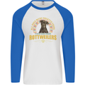 A Rottweiler Dog Mens L/S Baseball T-Shirt White/Royal Blue