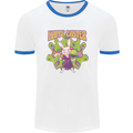 Trippy Easter Magic Mushrooms LSD Mens Ringer T-Shirt White/Royal Blue