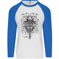 Teutonic Knight St. George's Day Crusader Mens L/S Baseball T-Shirt White/Royal Blue