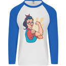 Strong Successful Woman Mens L/S Baseball T-Shirt White/Royal Blue