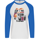 LGBT Onwards to Happiness Mens L/S Baseball T-Shirt White/Royal Blue